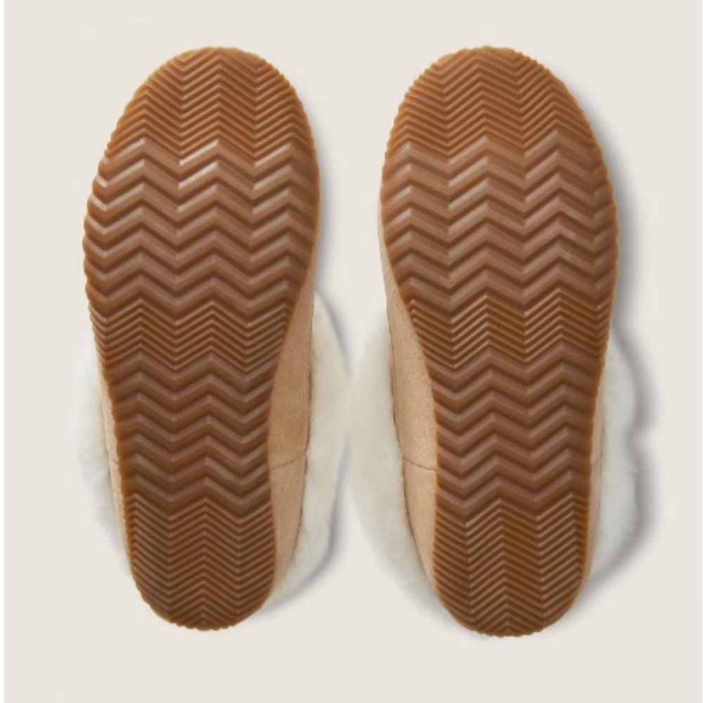 Sorel Women’s Go Coffee Run Slippers Tan Suede Leather Fur Slip On Shoes Nwt - Picture 5 of 16